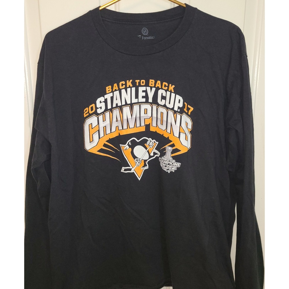 Fanatics Pittsburgh Penguins 2017 "BACK to BACK" Stanley Cup Champions TShirt XL